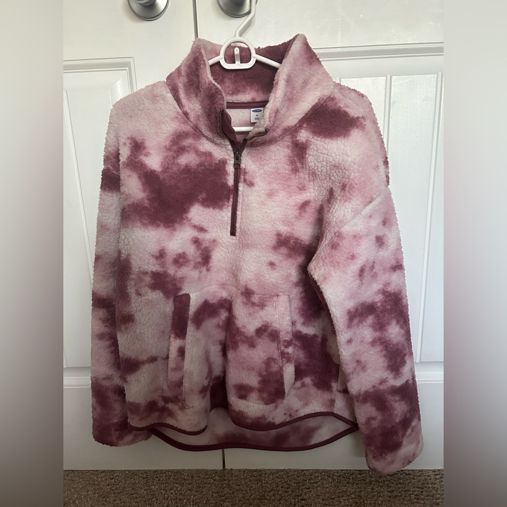 old navy sherpa quarter zip